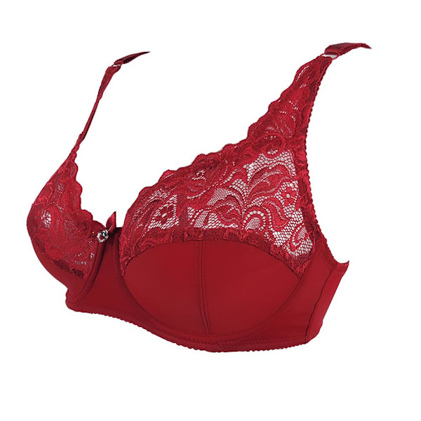 Supertunn Dam BH Sexig Transparent Spets Underkläder BH Plus Storlek C D Kupa Bralette Vardagsunderkläder Black 80C