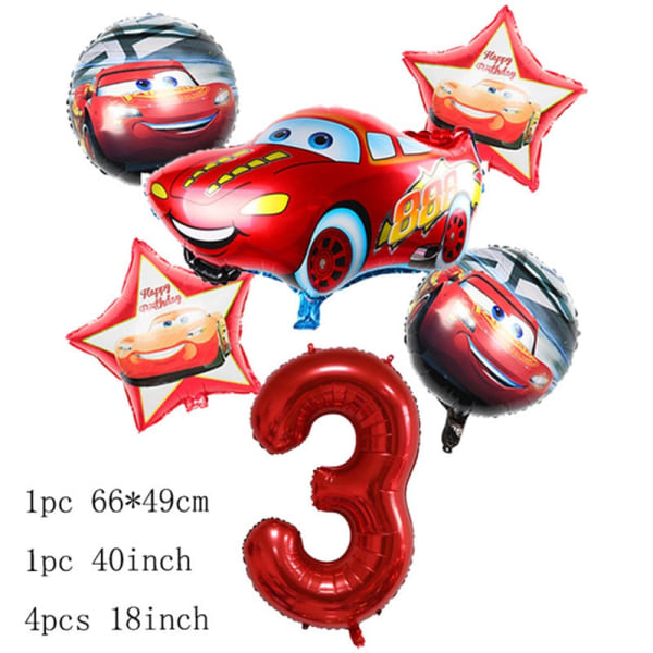 1 set stor storlek tecknad bil folieballong stjärna latex Uppblåsbara heliumballonger Bröllopsdekoration Grattis på födelsedagen Festtillbehör 1set11