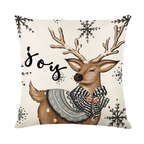 Hyvää Joulua Tyynynpäällinen 45x45cm Koristetyynynpäällinen Talvi Joulukoristeet Kotiin Kuusi Hirvi Sohvan Tyynynpäällinen 5