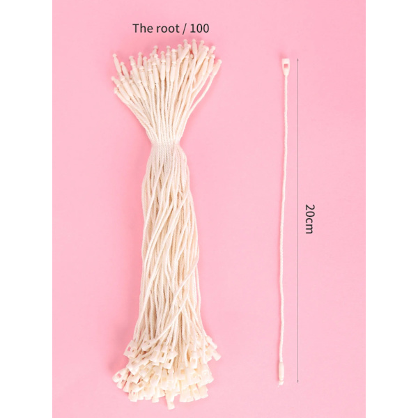 100 st 20 cm Polyestertrådar för Julhängen Julgran Julkula Etikettverktyg Juldropp Ornament Tillbehör Red 20cm
