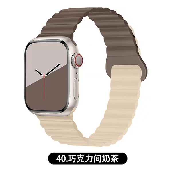 Klockarmband för Apple Watch iWatch för 1-9 generationerna 42/44/45/49mm 40 chokladmjölkste