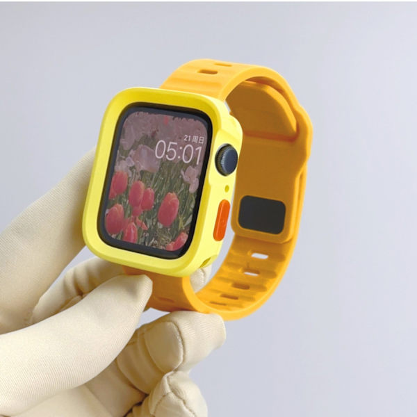 Kellon ranneke Apple Watch iWatch 40/41mm keltainen ranneke + keltainen kotelo