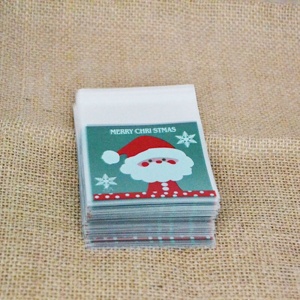 50/100 stk. Gaveposer til småkager Julemand Snemand Snacks Småkager Plastik Emballageposer Fest Bryllup Slikpose Børnefavor Snowman 100pcs