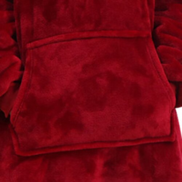Dame Teppe Genser Kåpe Vinter Hettegensere Utendørs Hettejakker Varm Komfort Morgenkåpe Jule Fleece Teppe Sudadera Mujer hmy623red One Size