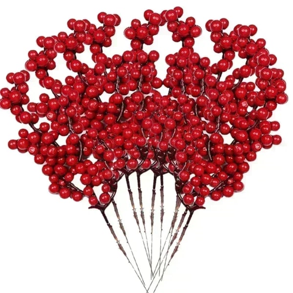 1-10 st Jul Simuleringsbär 14 Bär Konstgjord Blomma Frukt Körsbärsväxter Hem Juldekoration DIY Gåva B-10 PCS