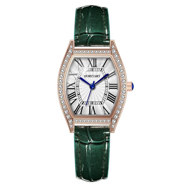 Rhinestone Klokke Damebelte Klokke TikTok Live Streaming på Kwai Quartz Dameklokke Green