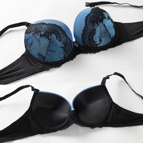 BC Cup Push Up BH Sexig Spets För Dam Underkläder BH Ajjusterbar Bralette Ropa Mujer Underkläder BH Blue 85C