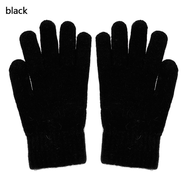 2023 Elastiska Fullfingerhandskar Varma Tjocka Cykelkörningsmode Dam Herr Vinter Varma Stickade Yllehandskar Utomhus Camel One Size