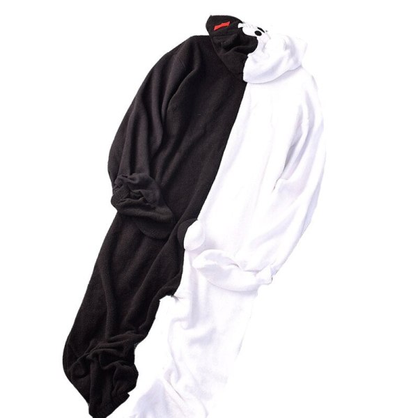 Extra stor XXL180-200cm Dubbelfärgad Björn Djur Onesie Män Cosplay Kostym Pyjamas Dam Tvättbjörn Monokuma onesie XL Fit 178cm-189cm