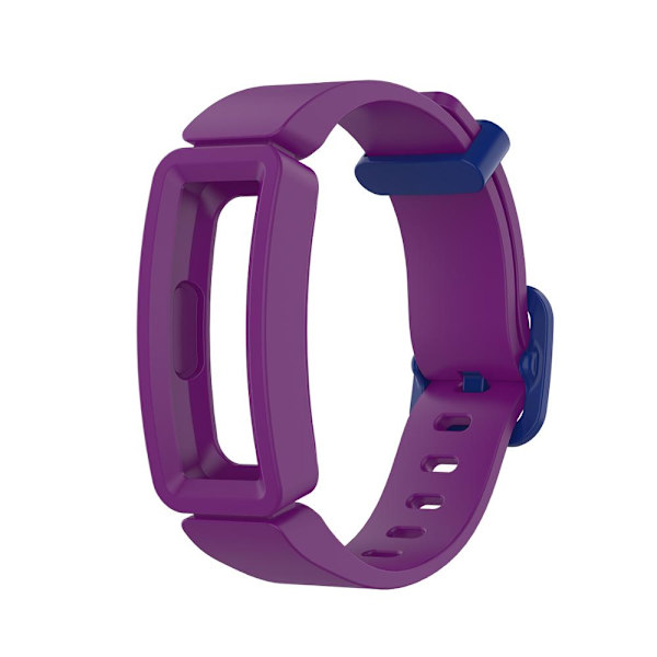 Udskiftningsrem i blød silikone til Fitbit Ace 2 børns smartur, klassisk armbånd til Fitbit Inspire/Inspire HR armbånd Dark purple blue