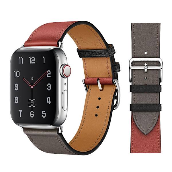 Kellon ranneke Apple Watch iWatch S10 42MM Tiilenpunainen ja Mudanmusta