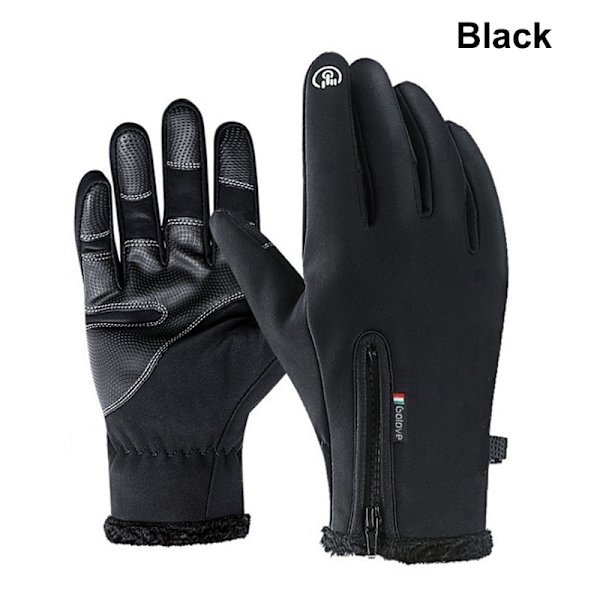 Vinterhandskar Herr Touchscreen Halkfria Unisex Vattentäta Vindtäta Varma Cykelhandskar Mode Dragkedja Sporthandskar Style5-Grey M