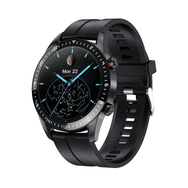 Smartklocka Bluetooth 1,32-tums Samtal Anpassad Urtavla Puls Blodtryck Blodsyre Black glue