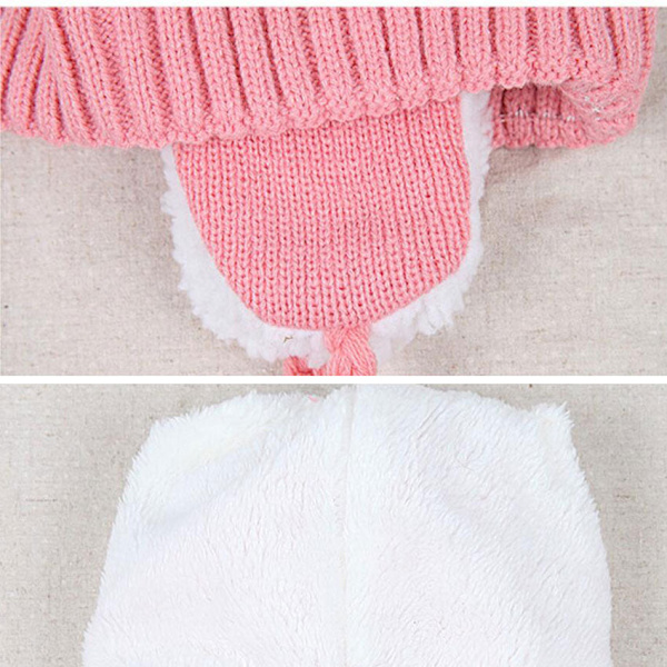 Unisex Barn Tecknad Björn Randiga Mössor och Halsduk Baby Mössa Set Flicka Pojke Mössa Halsduk Set Barn Vinter Öronmuffar Mössa Halsduk Varmt Set gray Hat Girth 46-50cm
