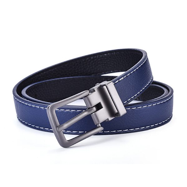 Yksinkertainen musta ohut vyö, korealainen retro-neulasolkikiinnitys, farkkujen vyö, opiskelija Dark blue 2 style 110CM