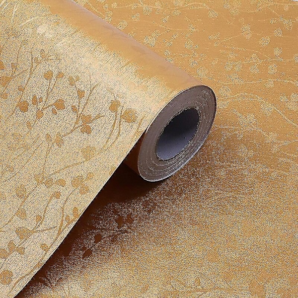 Lyxig Vit Tjock 3D Stereoskopisk Präglad Tapet grenarGyllene53cm branchesGolden53cm