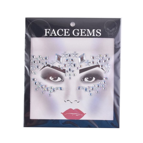 Halloween-ansiktsdekaler Spökskaleansikte med diamantdekoration 3D-klistermärke med sexigt ansikte Bal Holiday Party Ansiktsdekoration 100