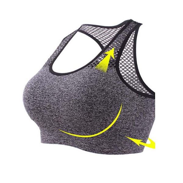 Joogaliivit Naisille Korkea Joustavuus Langattomat Pehmustetut Urheilutoppi Saumaton Fitnessliivi Naisille Gray M