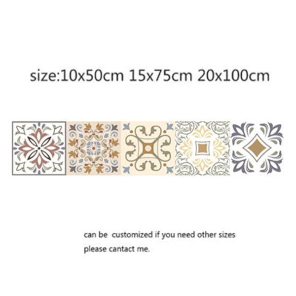 Mosaikfliseklistermærker i arabisk stil til stue, køkken, retro 3D vandtæt vægmaleri, badeværelsesindretning, DIY selvklæbende tapet 22 15x75cm