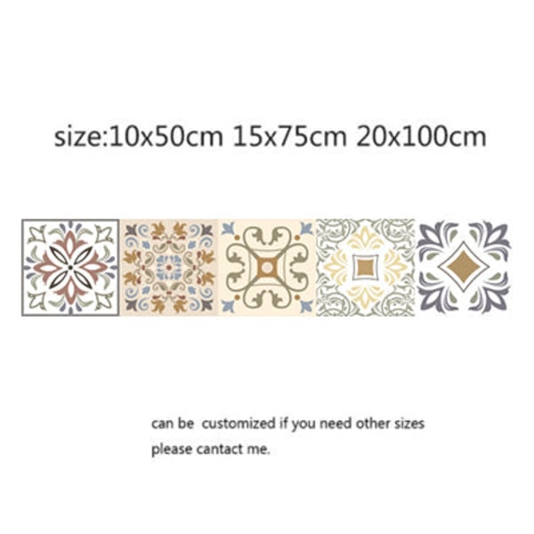 Mosaikplattor i arabisk stil, klistermärken för vardagsrum, kök, retro 3D vattentät muraldekal, badrumsinredning, gör-det-själv självhäftande tapet 22 20x100cm