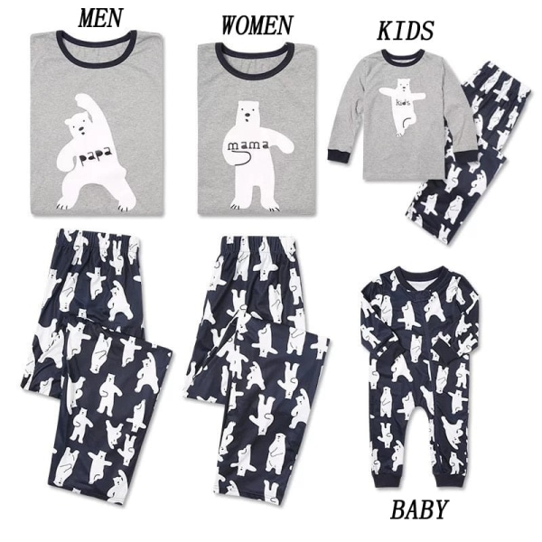 Julpyjamas Matchande Familj Pyjamas Björn Barn Sovkläder Nattkläder Outfits Kids 80