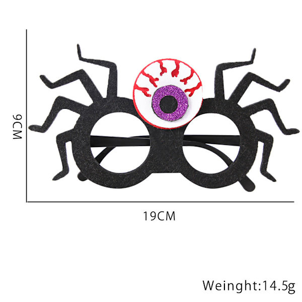 Halloween Dekoration Roliga Glasögon Festtillbehör Fotorekvisita Filt Halloween Pumpaglasögon Halloween spider glasses Average size