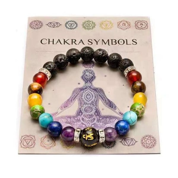 Pärlarmband för män Naturlig vulkanisk sten Pärla Tibetansk Buddha chakra Lavasten Diffuser Armband Herr Mode Nya Smycken Style 5