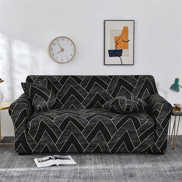 Geometriske Elastiske Sofabetræk til Stue Moderne Sektionshjørnesofabetræk Slipcovers Sofabetræk Stolbeskytter Color 1 1pc 1-Seat 90-140cm