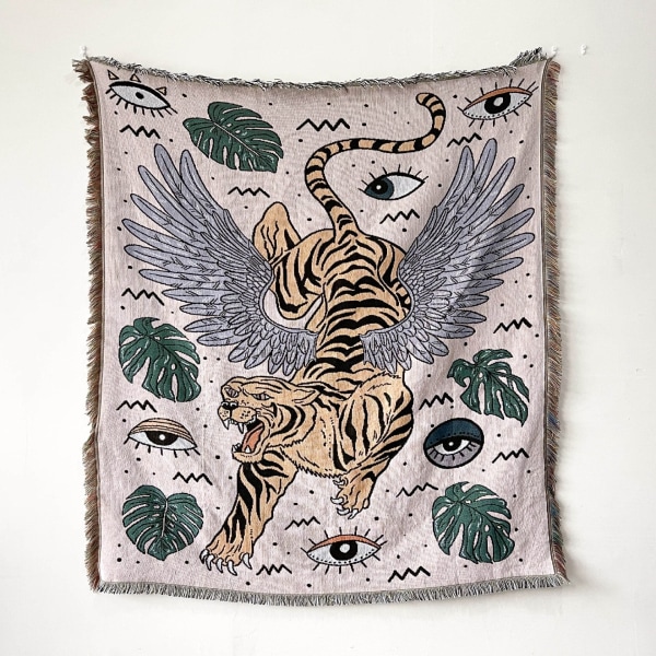 Sofatæppe Gobelinstof Boheme Tæppe Fritidstæppe Betræk Tæppe Kvaster Tæppe Sofahåndklæde Tråd Tæppe Sofabetræk Tæppe XT07-2 130x150