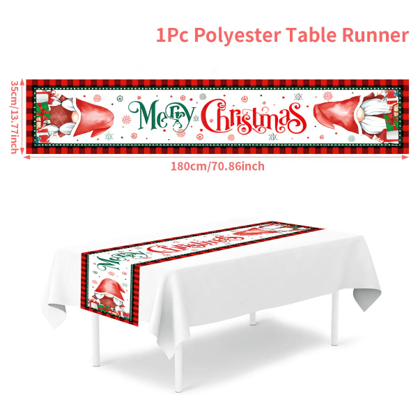 Joulupöytäliina Hyvää Joulua Koristeet 2023 Kotiin Pöytäliina Navidad Noel Kerst Joulu Lahjat Uusi Vuosi 2024 Natal polyester 10 as picture