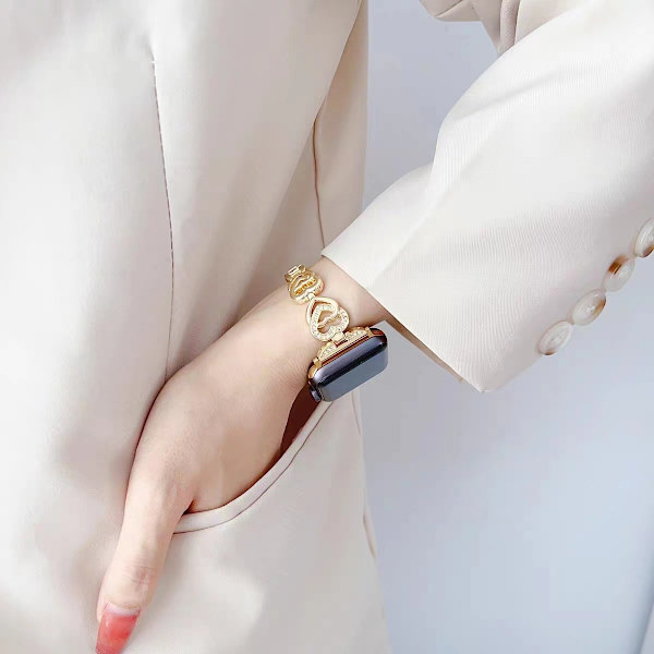 Klockarmband för Apple Watch iWatch 38/40/41/s10 generation 42mm guld