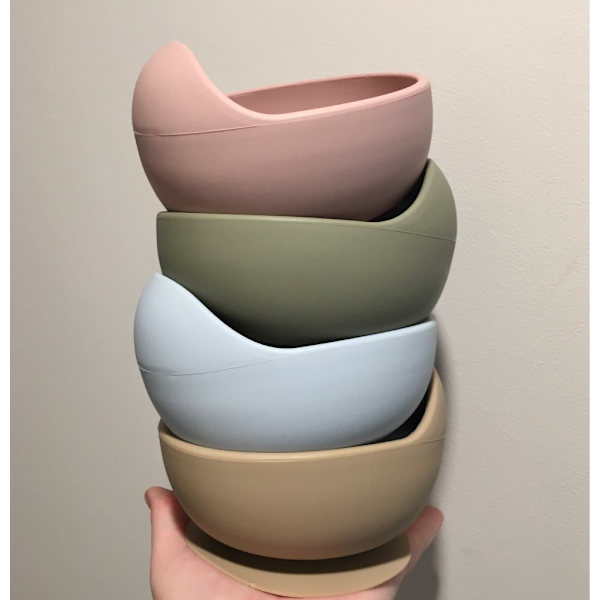 Ny Silikone Baby Madskål Service Vandtæt Ske Skridsikker Service BPA Fri Silikone Tallerkener til Baby Skål Baby Tallerken Orange-Silicone Spoo