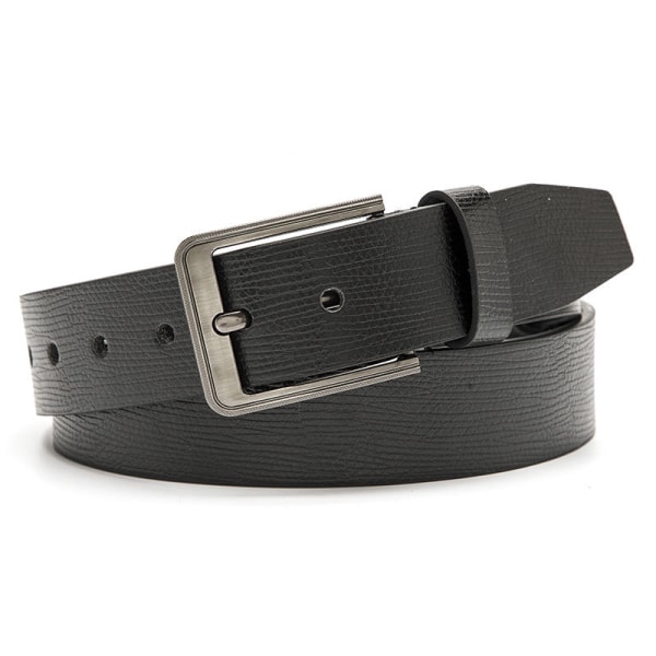 Bælte Herremode Casual Dekoration Jeans Rem Udendørs Legering Pin Spænde Bredt Bælte Mænd 9007-Black Length 120 width 3.8