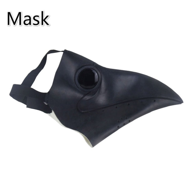 Plague Doctor Cosplay Kostym Medeltida Huvrock Steampunk Terror Mask Hat Vuxen Halloween Party Rollspel Storlek S-XL mask S