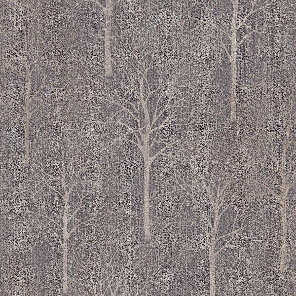 Fabric Tree Aubergine Tapet