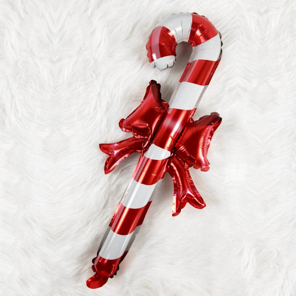 61 cm Jul Uppblåsbar Pinne Käpp Godis Älghuvud Pepparkaksgubbe Snögubbe Håller Ballong Party Dekoration Flicka Ballong Smile Santa