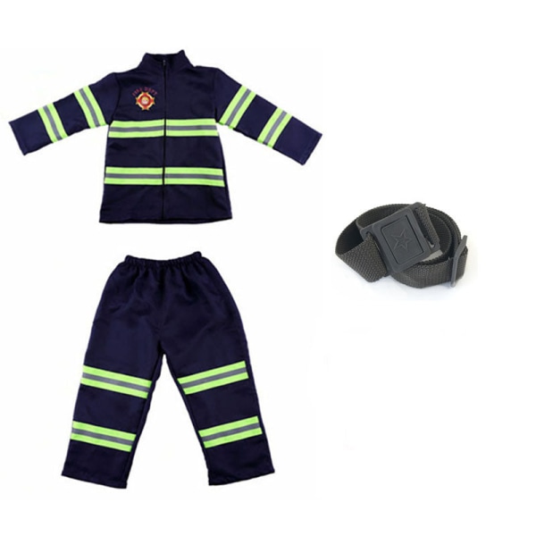 Halloween Firefighter Cosplay kostym för barn Pojkar Flickor Karnevalsfest Sam Fireman Uniform Carnival Leksaker Outfits Arbetskläder Set1 100cm height