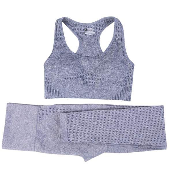 Yoga Set Dam Fitness Sportkläder Träningsdräkter GYM Kläder Löpartights Träningsbyxor 2pcs BraPink M
