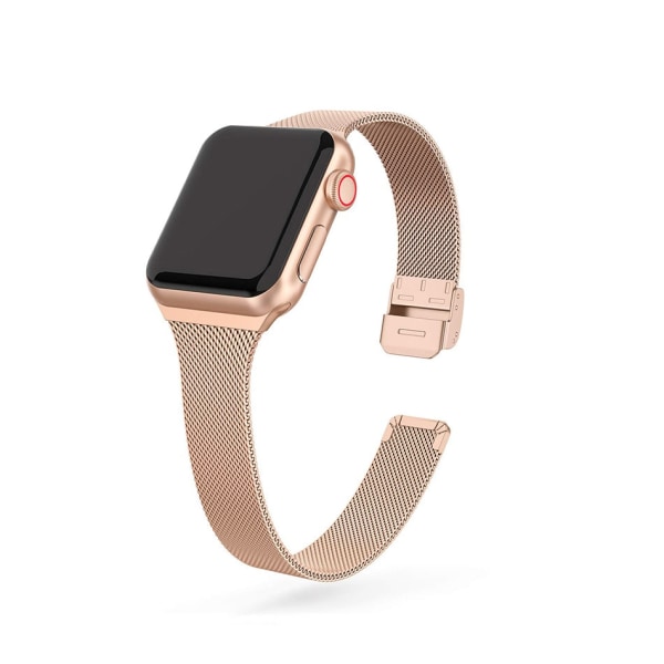 Tunt watch för Apple Watch SE 6/5/4 40MM 44MM metallarmband öglerem för iWatch Series 3/2/1 38MM 40MM armbandsurband Pink for 38MM and 40MM