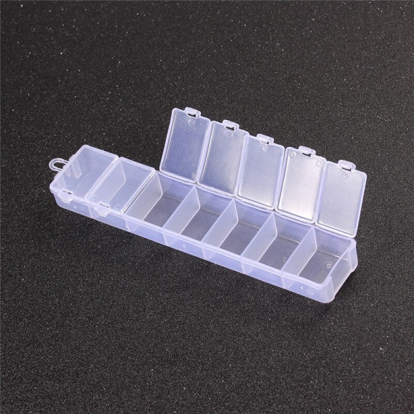 Smykkeskrin i plast, verktøykasse i plast, justerbar håndverksorganisator, oppbevaring av perler, armbånd, smykkeskrin, emballasje 2pcs 10x7x1.7cm
