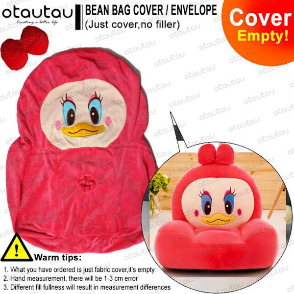 Barn Tecknad Sofföverdrag Sittsäck Stol Söt Puff Ottoman Fåtölj Soffa Mjuk Sammet Golvsits Puff Futon Barnmöbler Gåva chicken