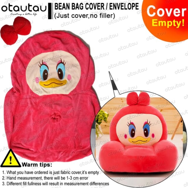 Barn Tegneserie Sofatrekk Saccosekk Stol Søt Puff Ottoman Lenestol Sofa Myk Fløyel Gulvsete Puff Futon Barn Møbler Gave pink rabbit