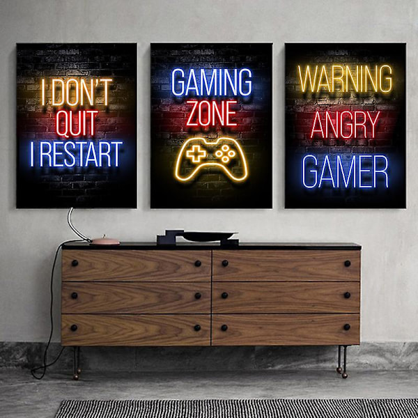 Sleep Game Repeat Seinätaidejulisteet Kangasmaalaus Kuva Lasten Poikien Huoneeseen Koristeellinen Leikkihuone AC359-16 30X45cm Kehystämätön AC359-16 30X45cm Unframed