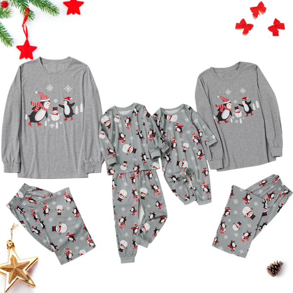 Julpyjamas Matchande familjepyjamas Xmaspyjamas Pappa Mamma Barnkläder Förälder-barn Bärkläder Sovkläder Baby 18-24M