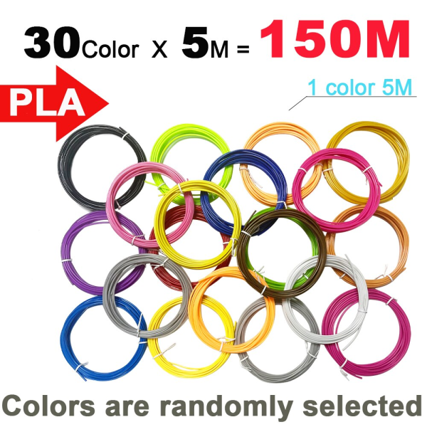 10/20 Ruller 10M Diameter PLA Filament Til 3D Pen Udskrivningsmateriale 1,75mm 200M Ingen Lugt Sikkerheds Plastik Refill til 3D Printer Pen PLA-5Meter-30Color As photo