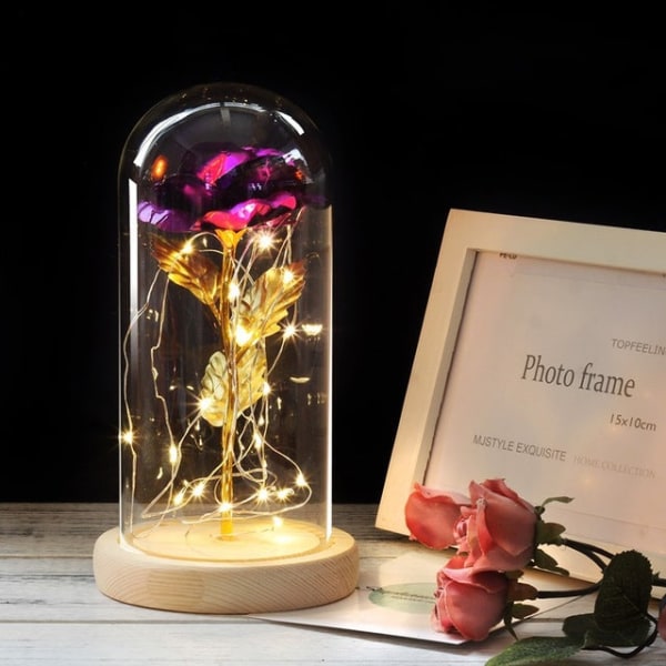 Drop shipping Galaxy Rose Keinotekoiset kukat Kaunotar ja Hirviö Ruusu Häät Sisustus Luova Ystävänpäivä Äitienpäivälahja bright color