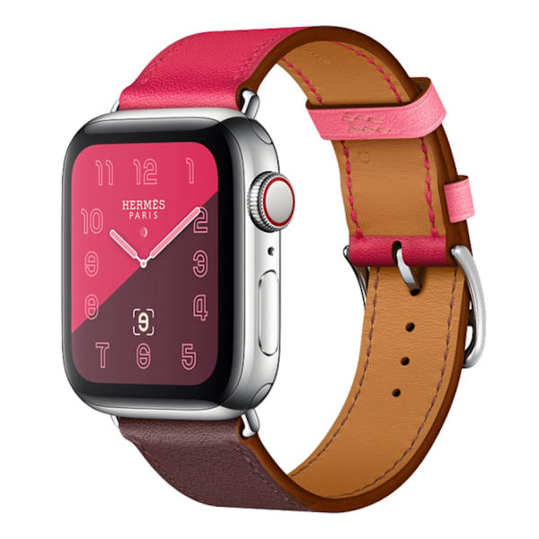Kellon ranneke Apple Watch iWatch 42/44/45/49mm viininpunainen vaalean ruusunpunaisella