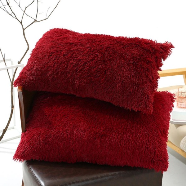 2 Stykker Luksuriøs Faux Fur Myk Sofa Hjemmevare Putetrekk Beige
