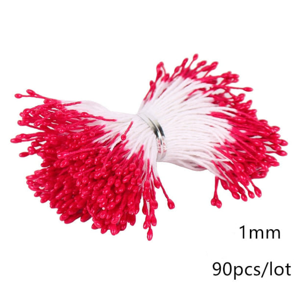 5/6/8/10/12/50/70/90 st mini Röda Konstgjorda Blommor Pistiller Bär Knippe DIY Jul Bröllop Tårta Presentförpackning Kransar Dekoration 9