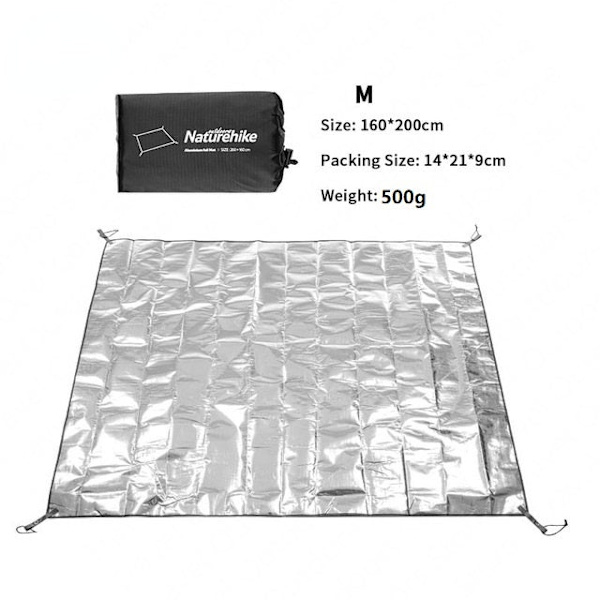 Naturehike Ultralett Vanntett Campingmatte Piknikpledd Strandmadrass Utendørs Telt Liggeunderlag Aluminiumfolie EVA Skummatte L